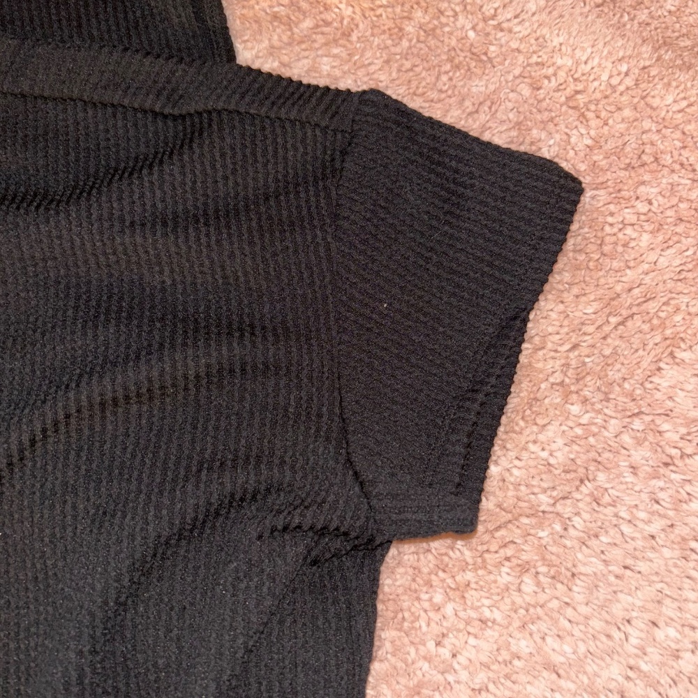 Three Bird Nest Black Texture Almost-Maxi Dress - Picture 3 of 4